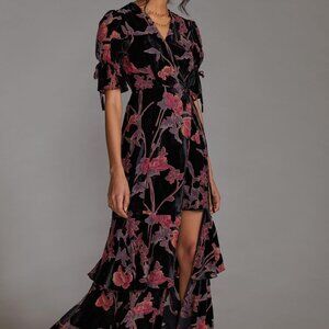Never Worn! Anthropologie Hutch Velvet Dress - Size XL - Floral Wrap Maxi